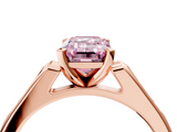 Rose gold Fancy Pink Emerald  Cut Channel Set Solitaire Engagement Ring with Four-Prong Setting_229