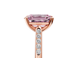 Rose gold Fancy Pink Emerald  Cut Channel Set Solitaire Engagement Ring with Four-Prong Setting_230