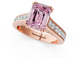 Rose gold Fancy Pink Emerald  Cut Channel Set Solitaire Engagement Ring with Prong Setting_21