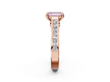 Rose gold Fancy Pink Emerald  Cut Channel Set Solitaire Engagement Ring with Prong Setting_22