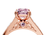 Rose gold Fancy Pink Emerald  Cut Channel Set Solitaire Engagement Ring with Prong Setting_24