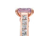 Rose gold Fancy Pink Emerald  Cut Channel Set Solitaire Engagement Ring with Prong Setting_25