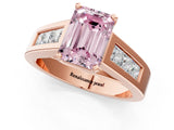 Rose gold Fancy Pink Emerald Cut Cut Channel Set Solitaire Ring with Four-Prong Setting_1