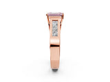 Rose gold Fancy Pink Emerald Cut Cut Channel Set Solitaire Ring with Four-Prong Setting_2