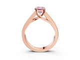 Rose gold Fancy Pink Emerald Cut Cut Channel Set Solitaire Ring with Four-Prong Setting_3