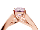 Rose gold Fancy Pink Emerald Cut Cut Channel Set Solitaire Ring with Four-Prong Setting_4