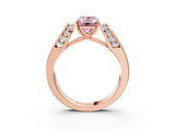Rose gold Fancy Pink Emerald Cut Cut Diamond Channel Set Solitaire Ring with Four-Prong Setting_3