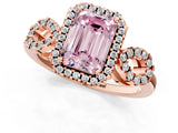 Rose gold Fancy Pink Emerald Cut Cut Halo Diamond Infinity Band with Four-Prong Setting_1