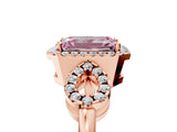 Rose gold Fancy Pink Emerald Cut Cut Halo Diamond Infinity Band with Four-Prong Setting_5