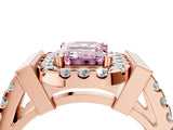 Rose gold Fancy Pink Emerald Cut Cut Halo Split Shank Prong Set Ring_4