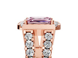 Rose gold Fancy Pink Emerald Cut Cut Halo Split Shank Prong Set Ring_5