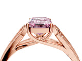 Rose gold Fancy Pink Emerald Cut Cut Pave Split Shank Engagement Ring with Four-Prong Setting_4