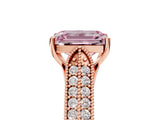 Rose gold Fancy Pink Emerald Cut Cut Pave Split Shank Engagement Ring with Four-Prong Setting_5