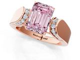 Rose gold Fancy Pink Emerald Cut Diamond Channel Set Solitaire Ring with Four-Prong Setting_13