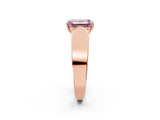Rose gold Fancy Pink Emerald Cut Diamond Channel Set Solitaire Ring with Four-Prong Setting_14