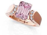 Rose gold Fancy Pink Emerald Cut Diamond Channel Set Solitaire Ring with Four-Prong Setting_37