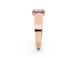 Rose gold Fancy Pink Emerald Cut Diamond Channel Set Solitaire Ring with Four-Prong Setting_38