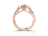 Rose gold Fancy Pink Emerald Cut Diamond Channel Set Solitaire Ring with Four-Prong Setting_39