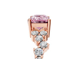 Rose gold Fancy Pink Emerald Cut Diamond Cluster Pavé Band with Four-Prong Setting_8