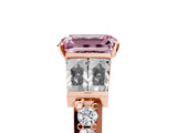 Rose gold Fancy Pink Emerald Cut Diamond Engagement Ring with Baguette Side Stones and Channel Set Band_24