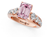 Rose gold Fancy Pink Emerald  Cut Diamond Engagement Ring with Pavé Band and Four-Prong Setting_4