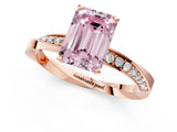 Rose gold Fancy Pink Emerald Cut Diamond Engagement Ring with Side Stone Accents and Four-Prong Setting_73