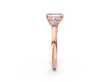 Rose gold Fancy Pink Emerald  Cut Diamond Five-Stone Prong Set White Gold Ring_34
