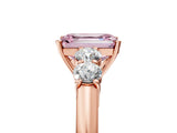 Rose gold Fancy Pink Emerald  Cut Diamond Five-Stone Prong Set White Gold Ring_37