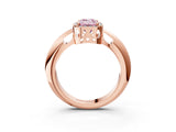Rose gold Fancy Pink Emerald  Cut Diamond Halo Engagement Ring with Split Shank and Four-Prong Setting_107