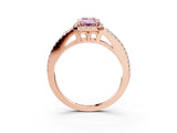 Rose gold Fancy Pink Emerald Cut Diamond Halo Split Shank Engagement Ring_42