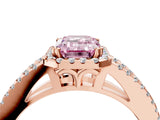 Rose gold Fancy Pink Emerald Cut Diamond Halo Split Shank Engagement Ring_43