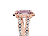 Rose gold Fancy Pink Emerald Cut Diamond Halo Split Shank Engagement Ring_44