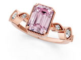 Rose gold Fancy Pink Emerald  Cut Diamond Milgrain Marquise Band with Prong Setting_4