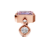 Rose gold Fancy Pink Emerald  Cut Diamond Milgrain Marquise Band with Prong Setting_8