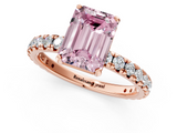 Rose gold Fancy Pink Emerald  Cut Diamond Pavé Band with Four-Prong Setting_38