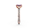 Rose gold Fancy Pink Emerald  Cut Diamond Pavé Band with Four-Prong Setting_39