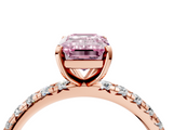 Rose gold Fancy Pink Emerald  Cut Diamond Pavé Band with Four-Prong Setting_41
