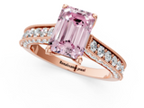 Rose gold Fancy Pink Emerald  Cut Diamond Pave Band with Four-Prong Setting_21
