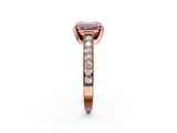 Rose gold Fancy Pink Emerald  Cut Diamond Pave Band with Four-Prong Setting_22