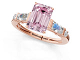 Rose gold Fancy Pink Emerald  Cut Diamond Ring with Baguette Side Stones, Channel Set Band, and Four-Prong Setting_25