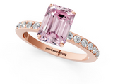 Rose gold Fancy Pink Emerald  Cut Diamond Ring with Pavé Band and Four-Prong Setting_56