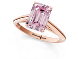 Rose gold Fancy Pink Emerald Cut Diamond Solitaire Engagement Ring with Cathedral Setting and Four-Prong Mount_25