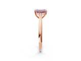 Rose gold Fancy Pink Emerald Cut Diamond Solitaire Engagement Ring with Cathedral Setting and Four-Prong Mount_26