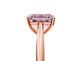 Rose gold Fancy Pink Emerald Cut Diamond Solitaire Engagement Ring with Cathedral Setting and Four-Prong Mount_29