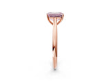 Rose gold Fancy Pink Emerald Cut Diamond Solitaire Engagement Ring with Cathedral Setting and Four-Prong Mount_32