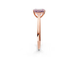 Rose gold Fancy Pink Emerald Cut Diamond Solitaire Engagement Ring with Cathedral Setting and Four-Prong Mount_80