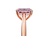 Rose gold Fancy Pink Emerald Cut Diamond Solitaire Engagement Ring with Cathedral Setting and Four-Prong Mount_83