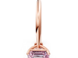 Rose gold Fancy Pink Emerald Cut Diamond Solitaire Engagement Ring with Classic Band and Four-Prong Setting_12