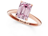 Rose gold Fancy Pink Emerald Cut Diamond Solitaire Engagement Ring with Classic Band and Four-Prong Setting_13