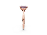Rose gold Fancy Pink Emerald Cut Diamond Solitaire Engagement Ring with Classic Band and Four-Prong Setting_14